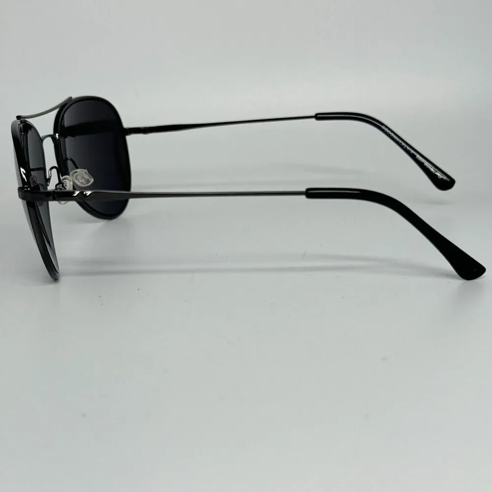 Bcbg Maxazria Silver Frame Black Lens Aviator B847 Black‎ Sunglasses H13520